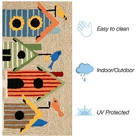 Image3 of Liora Manne Frontporch Birdhouses Indoor/Outdoor Mat Multi 2'x5' more views