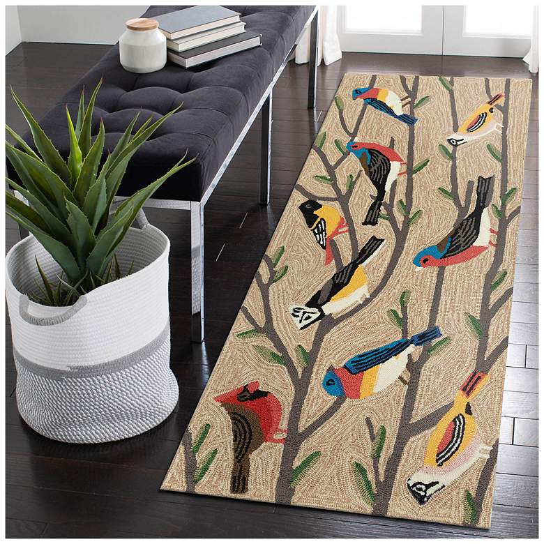 Image 1 Liora Manne Frontporch Birds Indoor/Outdoor Mat Multi 2'x5'