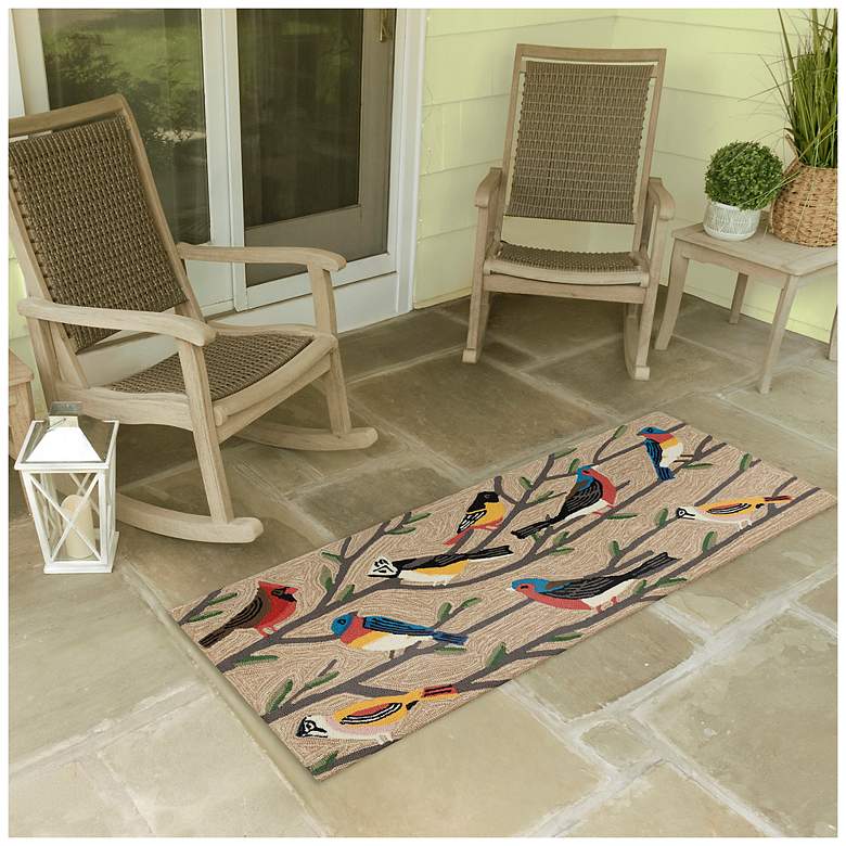Image 3 Liora Manne Frontporch Birds Indoor/Outdoor Mat Multi 2'x5' more views