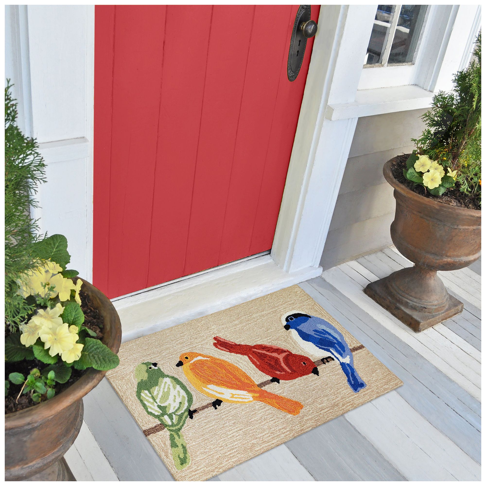 Thumbnail1 of Liora Manne Frontporch Birds Indoor/Outdoor Mat Neutral 2'6"x4'
