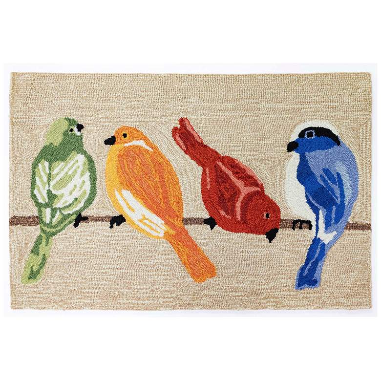 Image 1 Liora Manne Frontporch Birds Indoor/Outdoor Mat Neutral 2'x3'