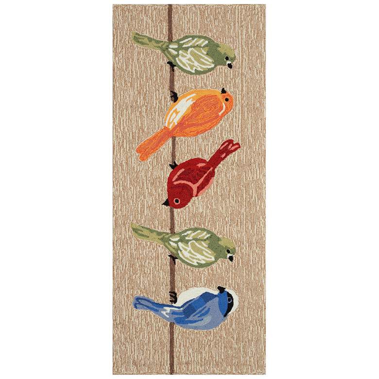 Image 1 Liora Manne Frontporch Birds Indoor/Outdoor Mat Neutral 2'x5'
