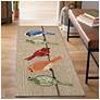 1_Liora Manne Frontporch Birds Indoor/Outdoor Mat Neutral 2'x5'