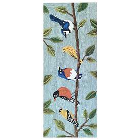 Image2 of Liora Manne Frontporch Birds On A Branch Indoor/Outdoor Mat Blue 2'x5'