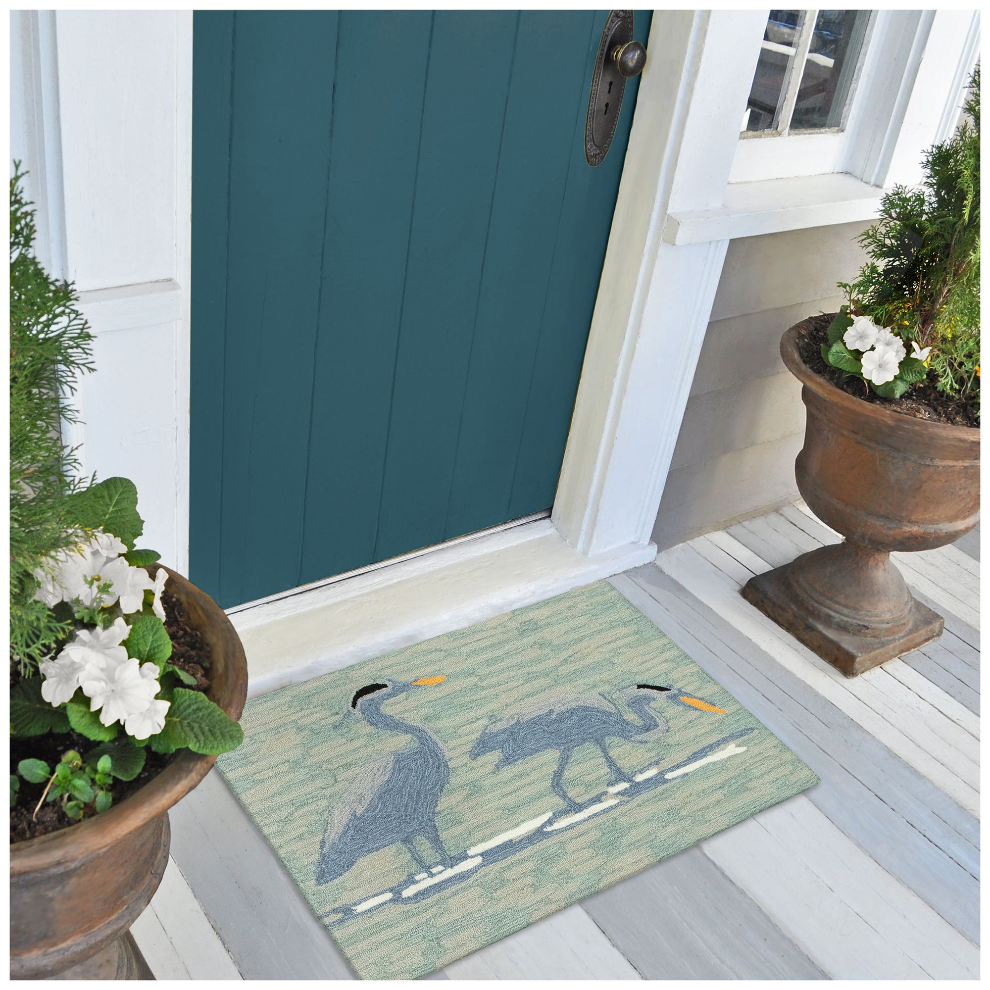 Thumbnail1 of Liora Manne Frontporch Blue Heron Indoor/Outdoor Mat Lake 2'6"x4'