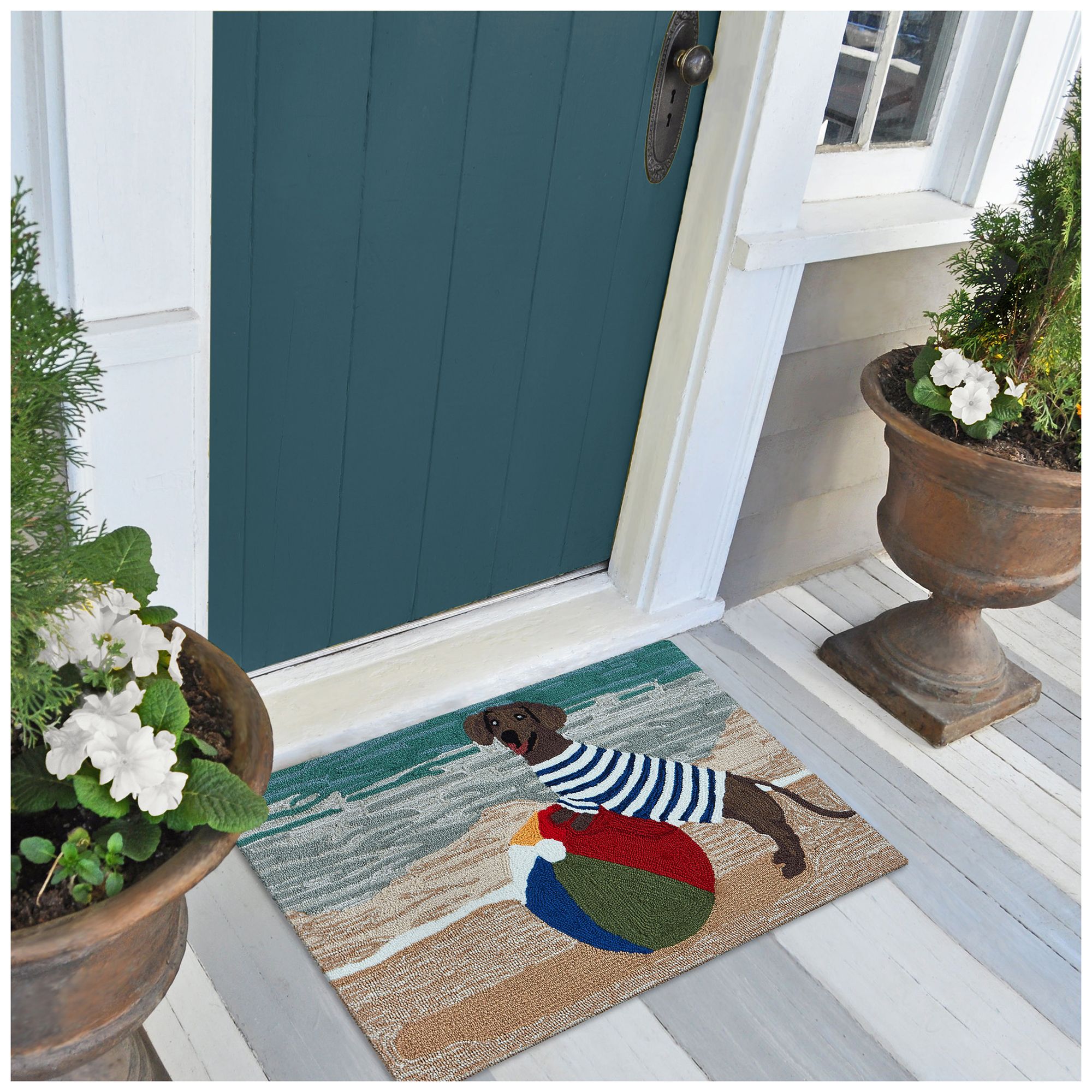 Thumbnail3 of Liora Manne Frontporch Coastal Dog Indoor/Outdoor Mat Ocean 1'8"x2'6" more views