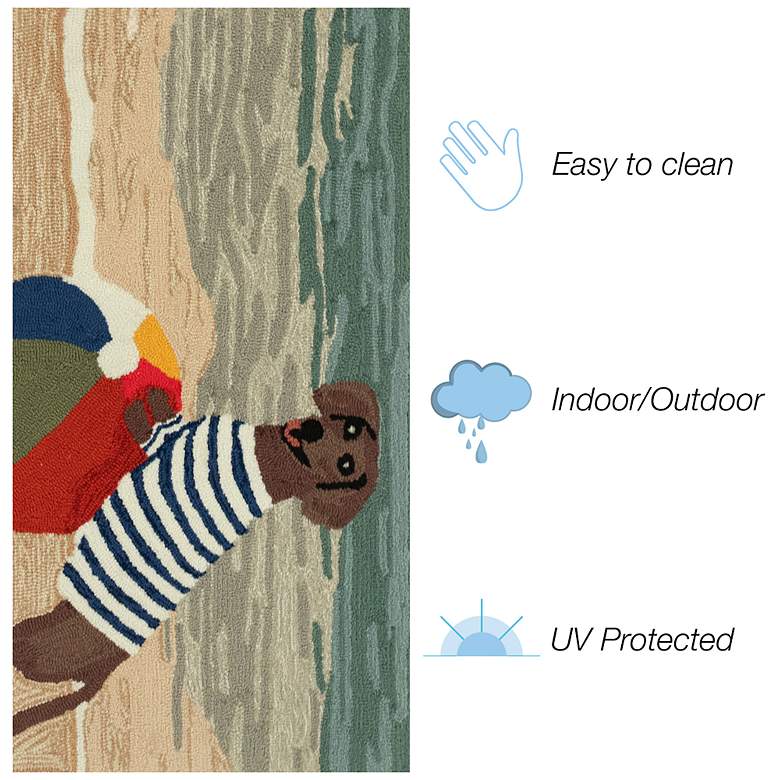 Image 3 Liora Manne Frontporch Coastal Dog Indoor/Outdoor Mat Ocean 2'x5' more views