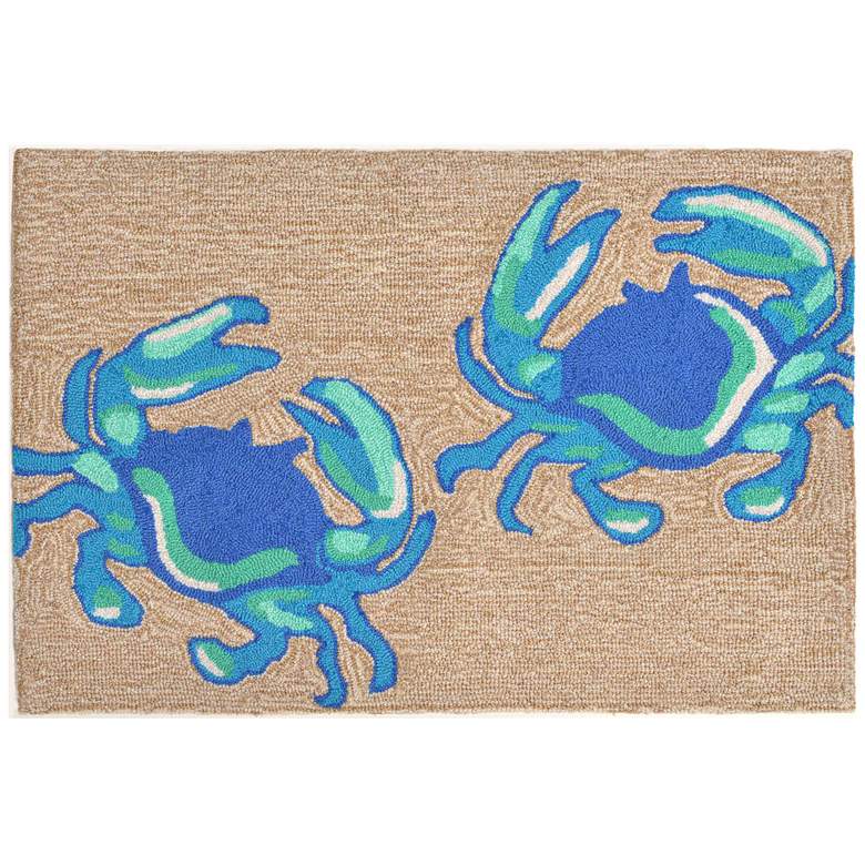 Image 1 Liora Manne Frontporch Crabs Indoor/Outdoor Mat Blue 2'x3'