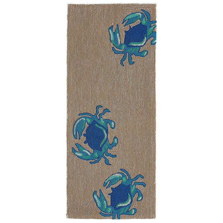 Image 2 Liora Manne Frontporch Crabs Indoor/Outdoor Mat Blue 2'x5'