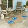 1_Liora Manne Frontporch Crabs Indoor/Outdoor Mat Blue 2'x5'