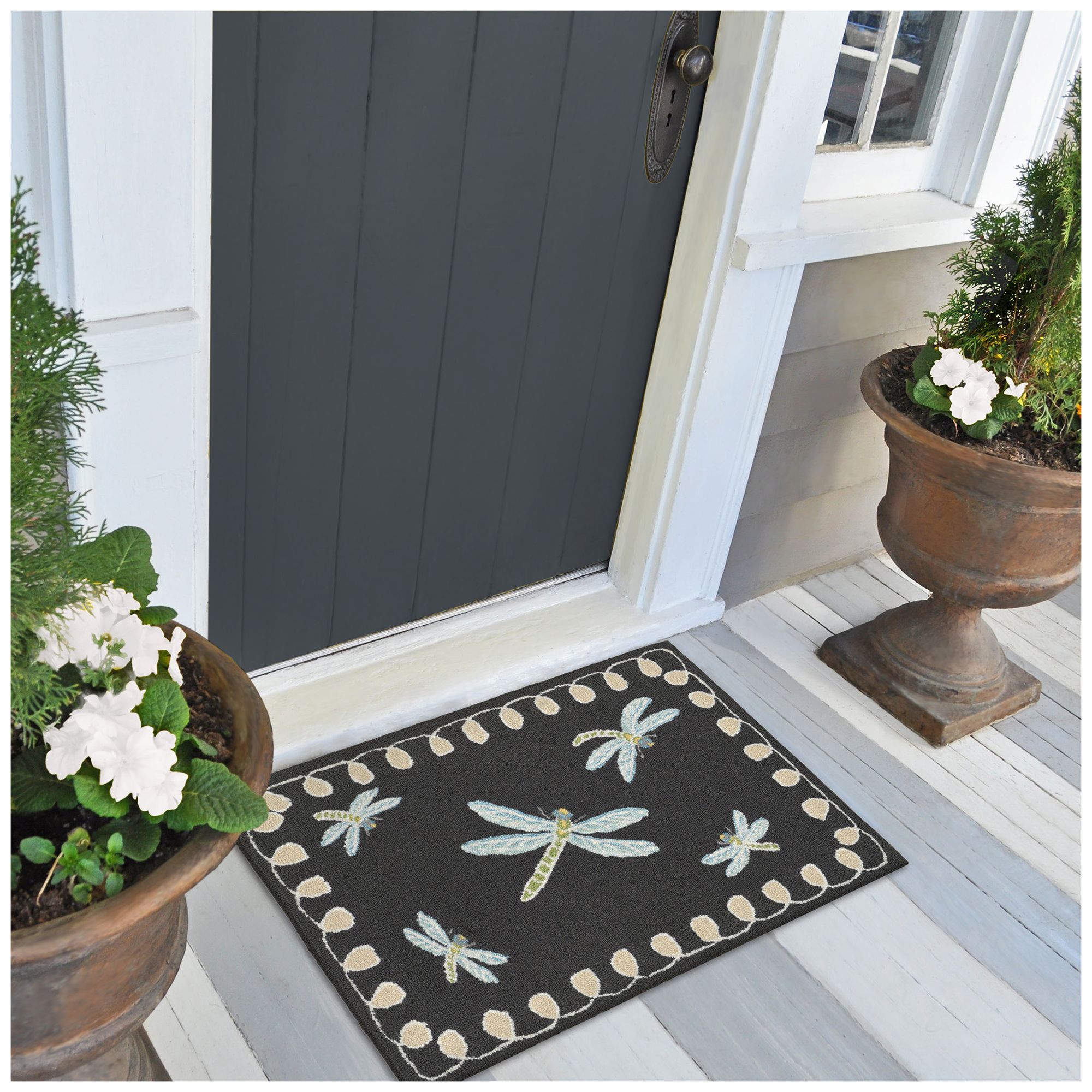 Thumbnail1 of Liora Manne Frontporch Dragonfly Indoor/Outdoor Mat Midnight 2'x3'