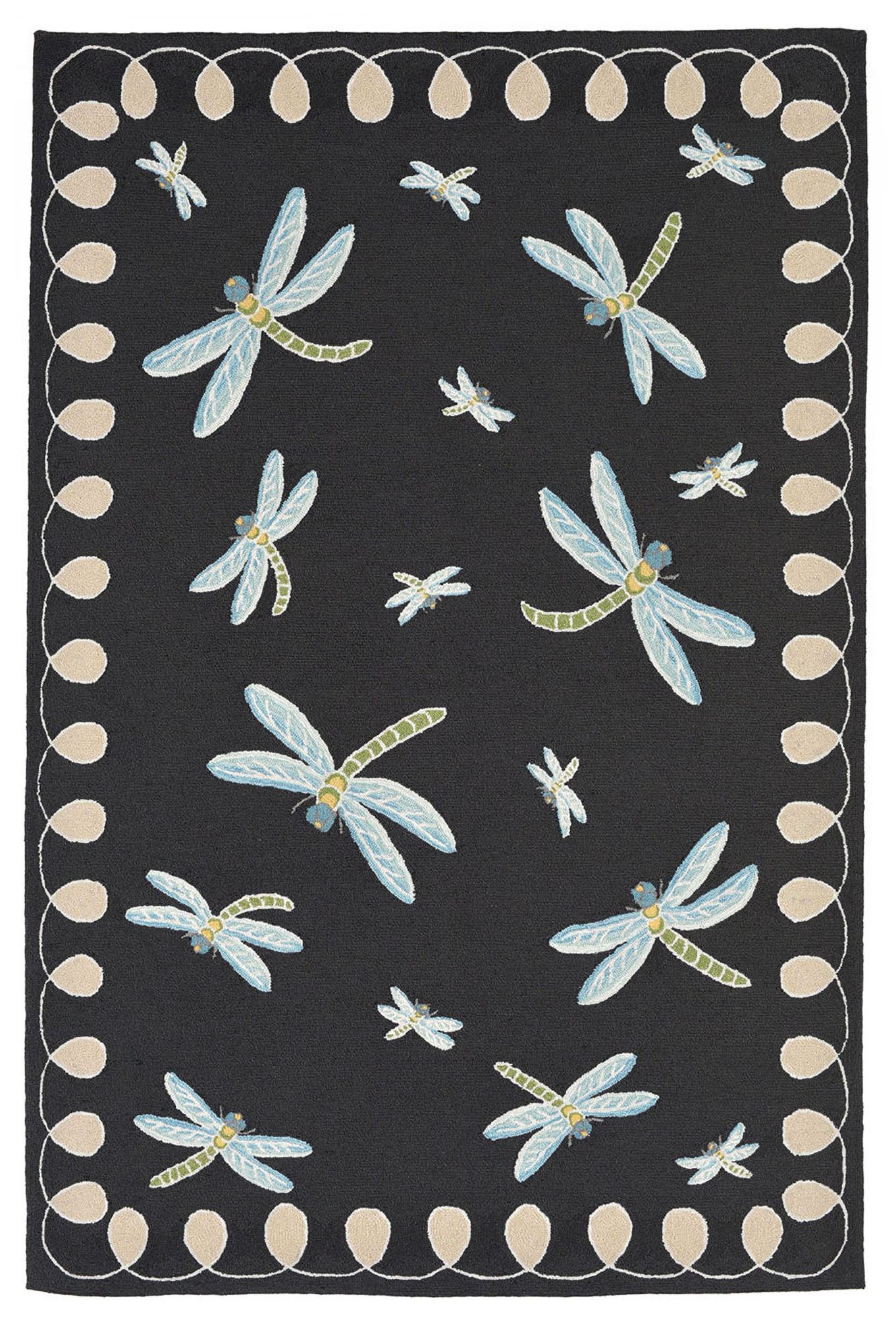 Image 2 Liora Manne Frontporch Dragonfly Indoor/Outdoor Mat Midnight 3'6"x