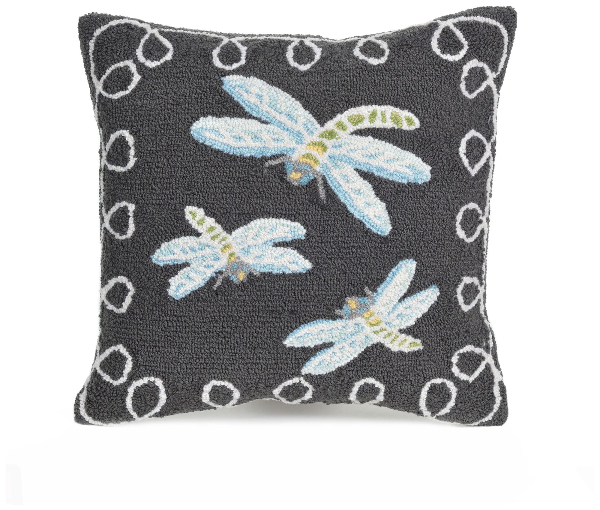 Image 2 Liora Manne Frontporch Dragonfly Indoor/Outdoor Pillow Midnight 18"x18