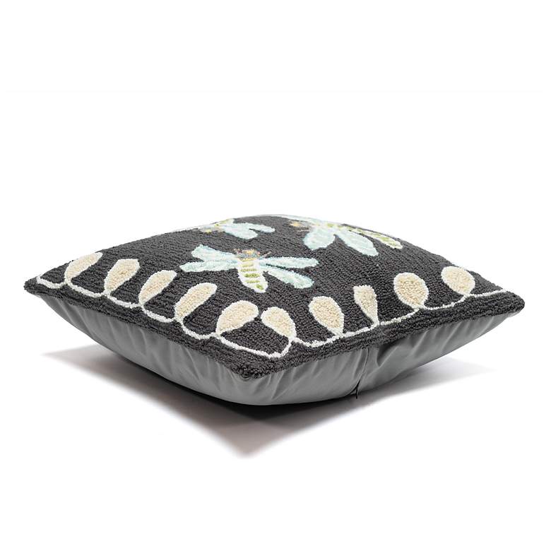 Image 6 Liora Manne Frontporch Dragonfly Indoor/Outdoor Pillow Midnight 18"x18" more views