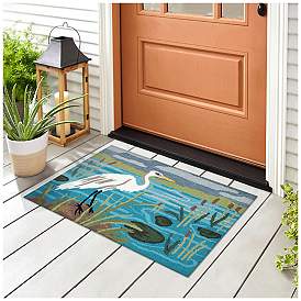 Image1 of Liora Manne Frontporch Egret Indoor/Outdoor Mat Lake 2'6"x4'