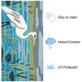 Image3 of Liora Manne Frontporch Egret Indoor/Outdoor Mat Lake 2'6"x4' more views