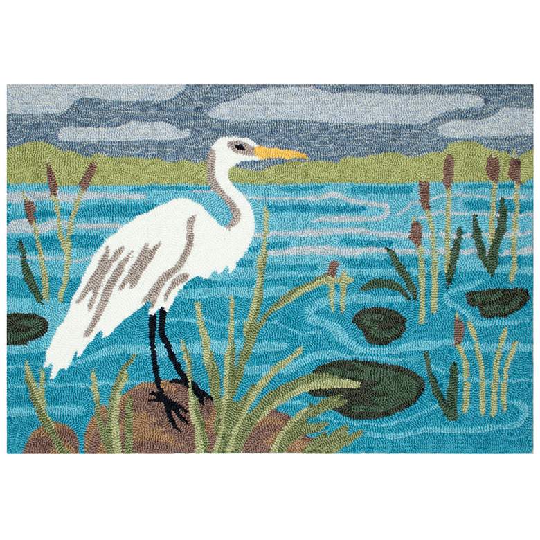 Image 1 Liora Manne Frontporch Egret Indoor/Outdoor Mat Lake 2'x3'