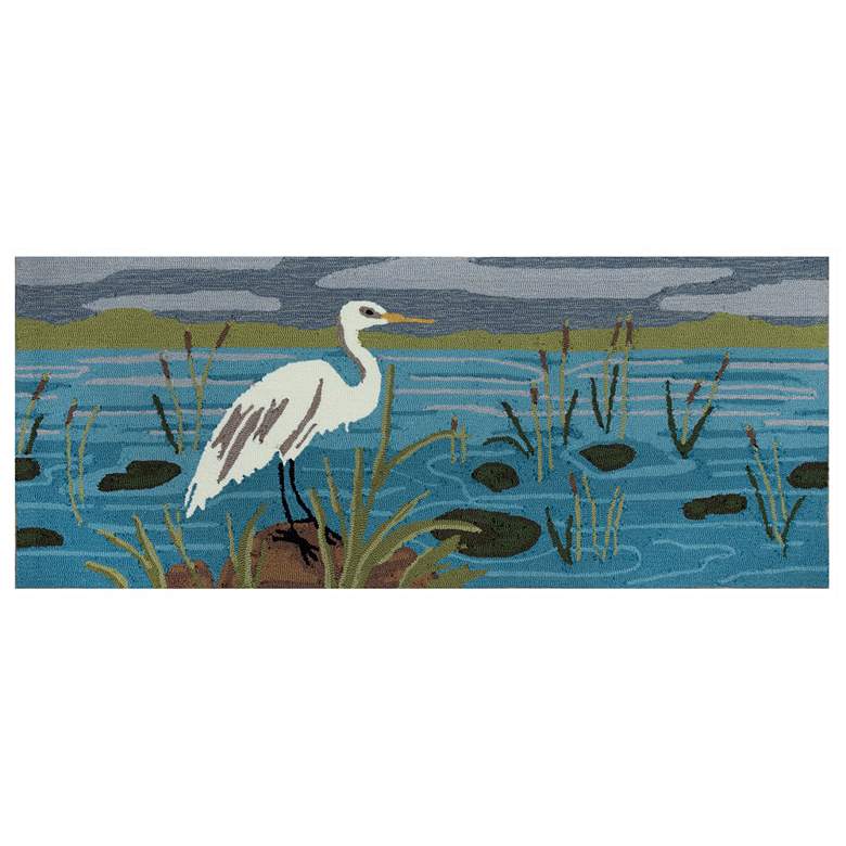 Image 1 Liora Manne Frontporch Egret Indoor/Outdoor Mat Lake 2'x5'
