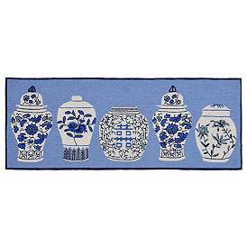 Image2 of Liora Manne Frontporch Ginger Jars Indoor/Outdoor Mat Blue 2'x5'