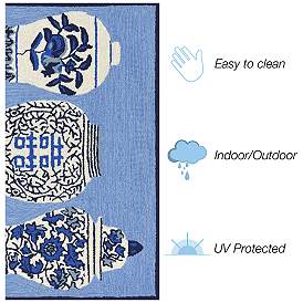 Image3 of Liora Manne Frontporch Ginger Jars Indoor/Outdoor Mat Blue 2'x5' more views