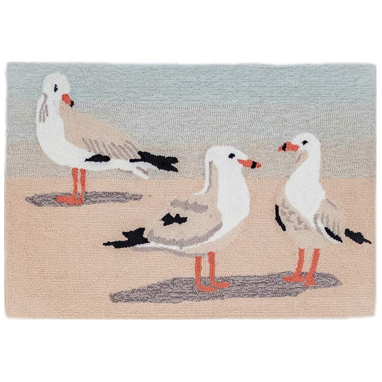 Image 1 Liora Manne Frontporch Gulls Indoor/Outdoor Mat Sand 1'8"x2'6"