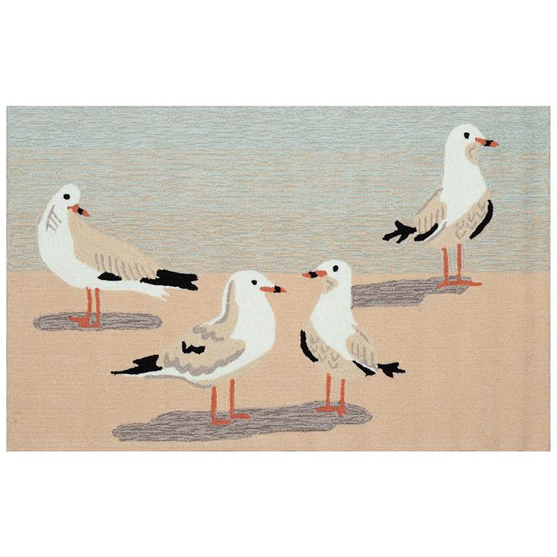 Image 1 Liora Manne Frontporch Gulls Indoor/Outdoor Mat Sand 2'6"x4'