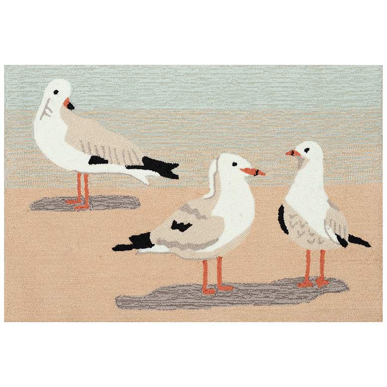 Image 1 Liora Manne Frontporch Gulls Indoor/Outdoor Mat Sand 2'x3'