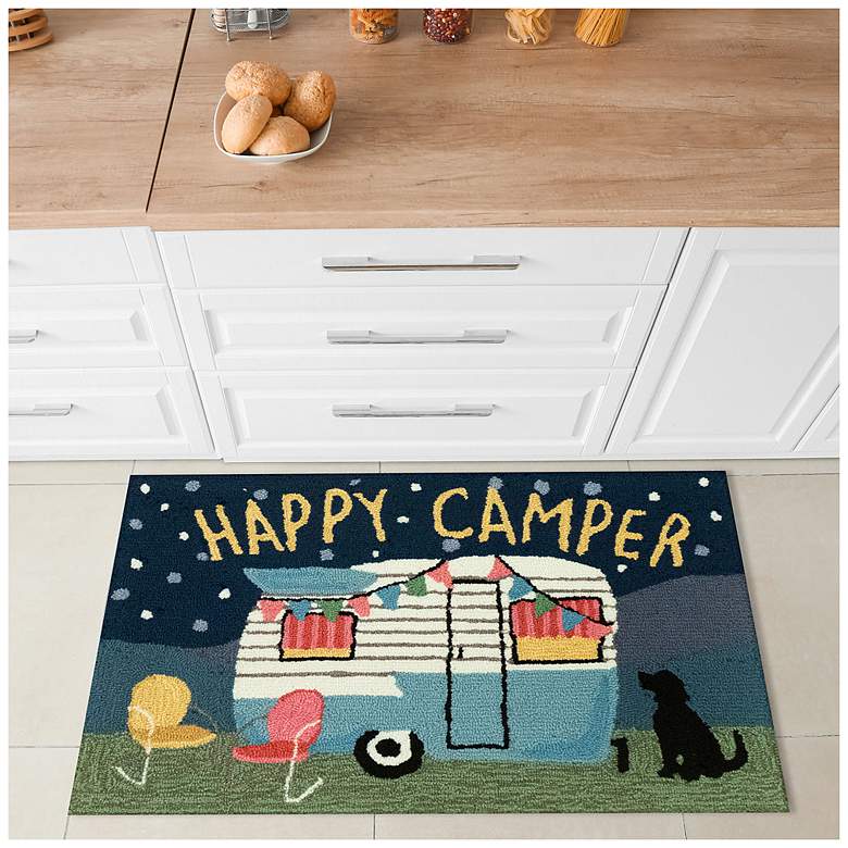 Image 1 Liora Manne Frontporch Happy Camper Indoor/Outdoor Mat Night 1'8"x2'6"