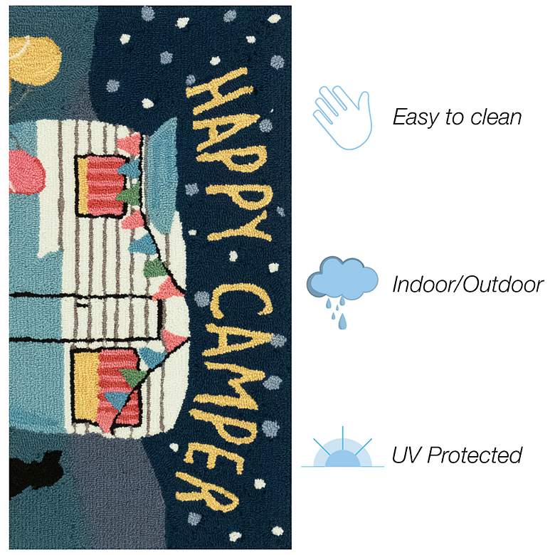 Image 4 Liora Manne Frontporch Happy Camper Indoor/Outdoor Mat Night 1'8"x2'6" more views