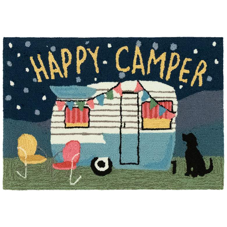 Image 1 Liora Manne Frontporch Happy Camper Indoor/Outdoor Mat Night 2'6"x4'