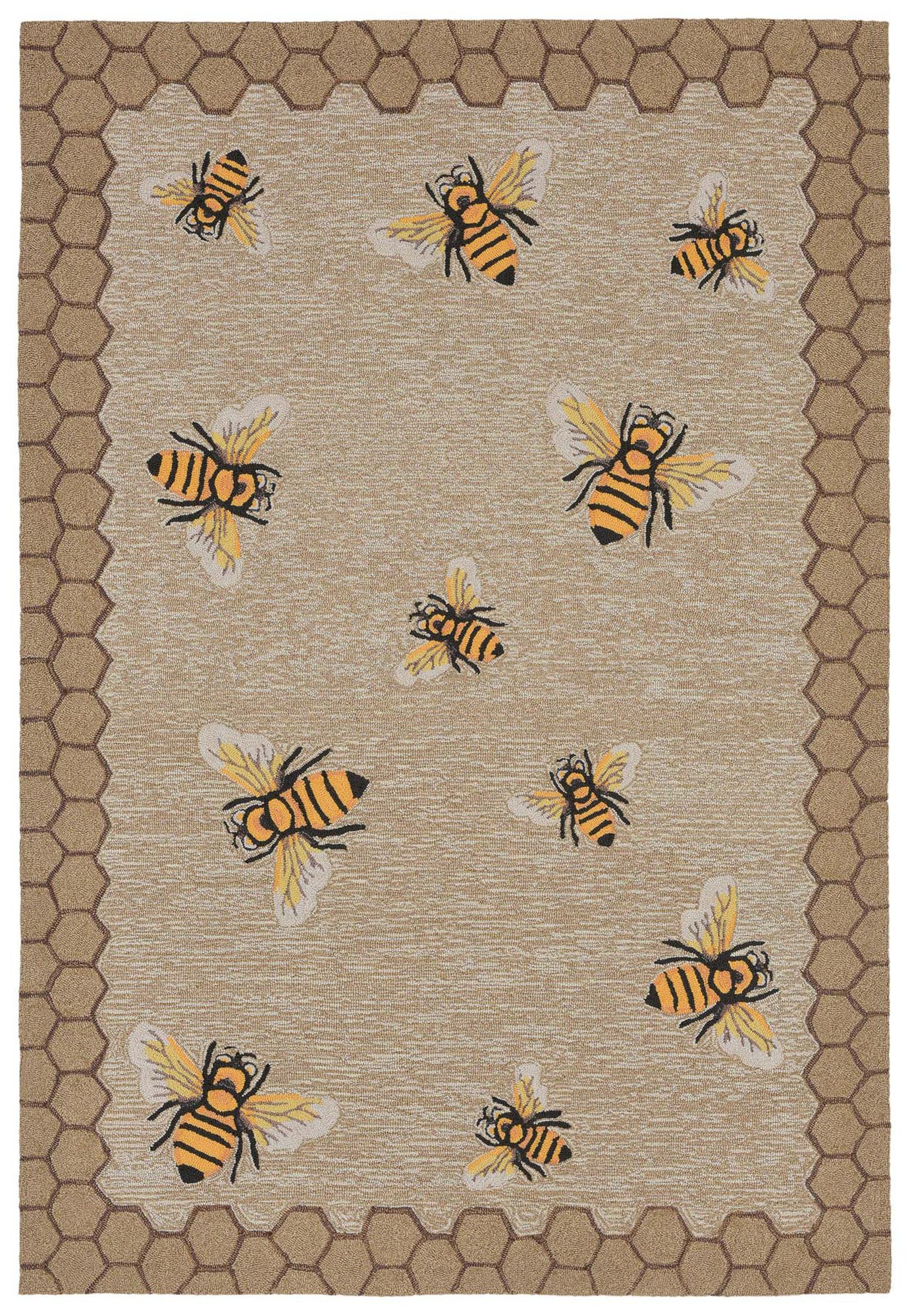 Thumbnail2 of Liora Manne Frontporch Honeycomb Bee Indoor/Outdoor Mat Natural 3'6&quo