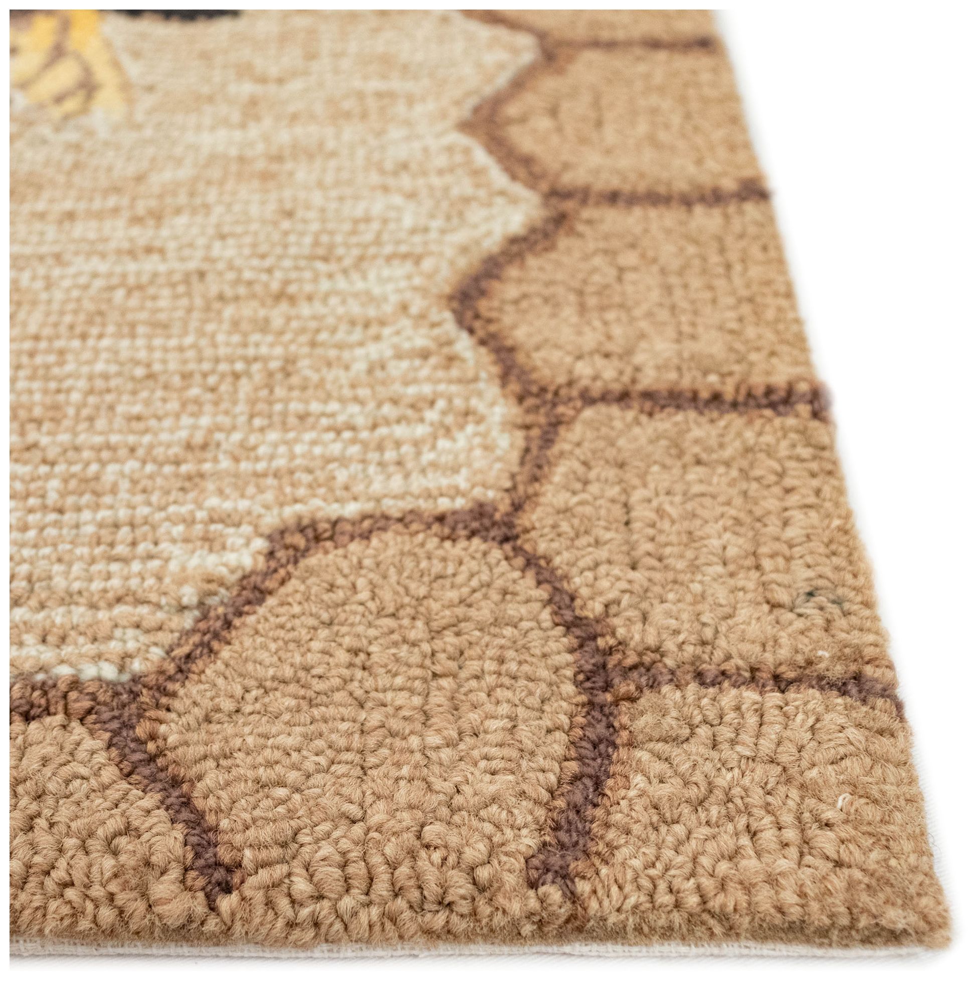 Liora Manne Frontporch Honeycomb Bee Indoor/Outdoor Mat Natural 3'6"x5'6"