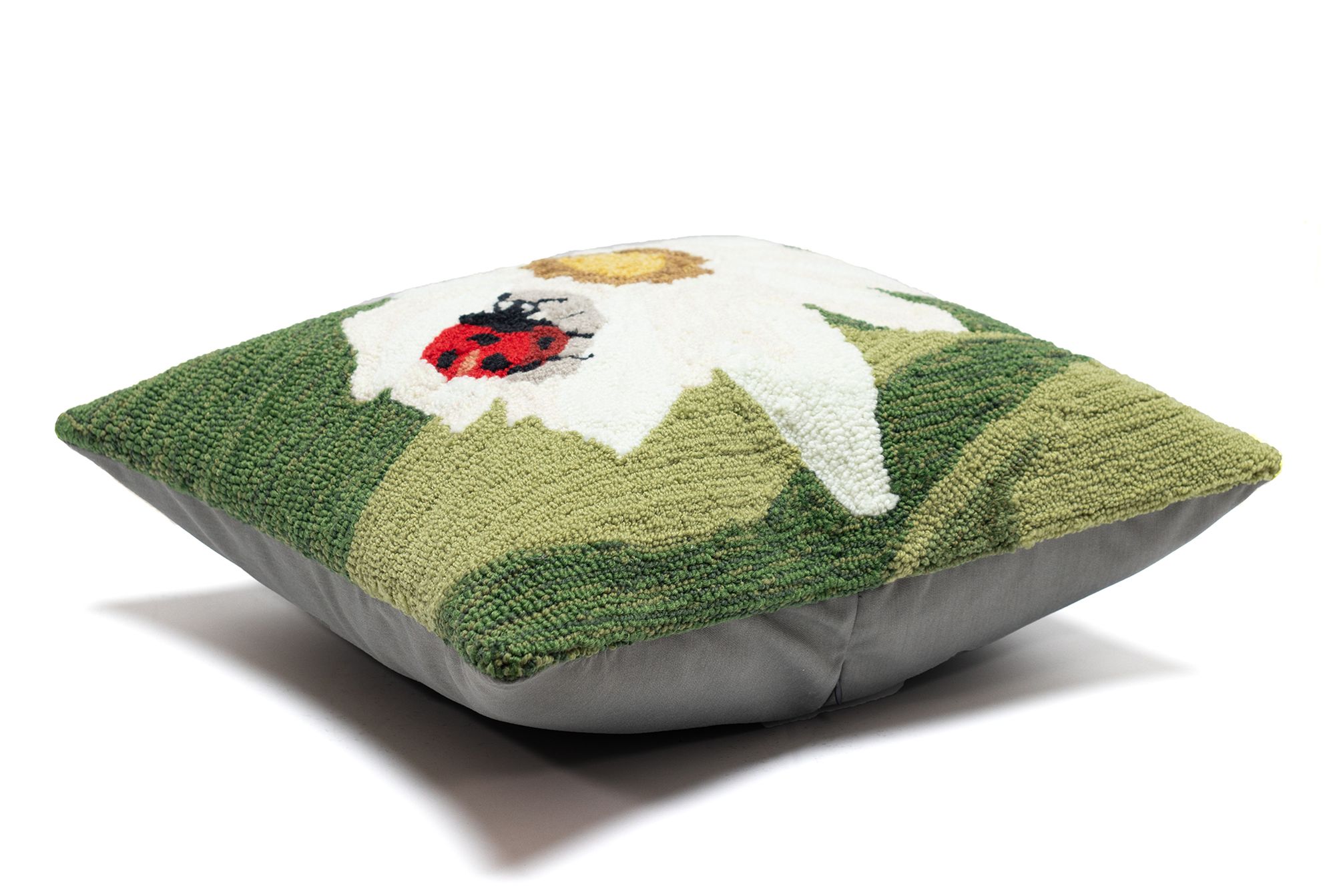 Image 6 Liora Manne Frontporch Ladybug Indoor/Outdoor Pillow Green 18"x18&quot more views