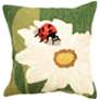 2_Liora Manne Frontporch Ladybug Indoor/Outdoor Pillow Green 18"x18"