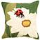 Liora Manne Frontporch Ladybug Indoor/Outdoor Pillow Green 18"x18"