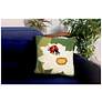 Liora Manne Frontporch Ladybug Indoor/Outdoor Pillow Green 18"x18"