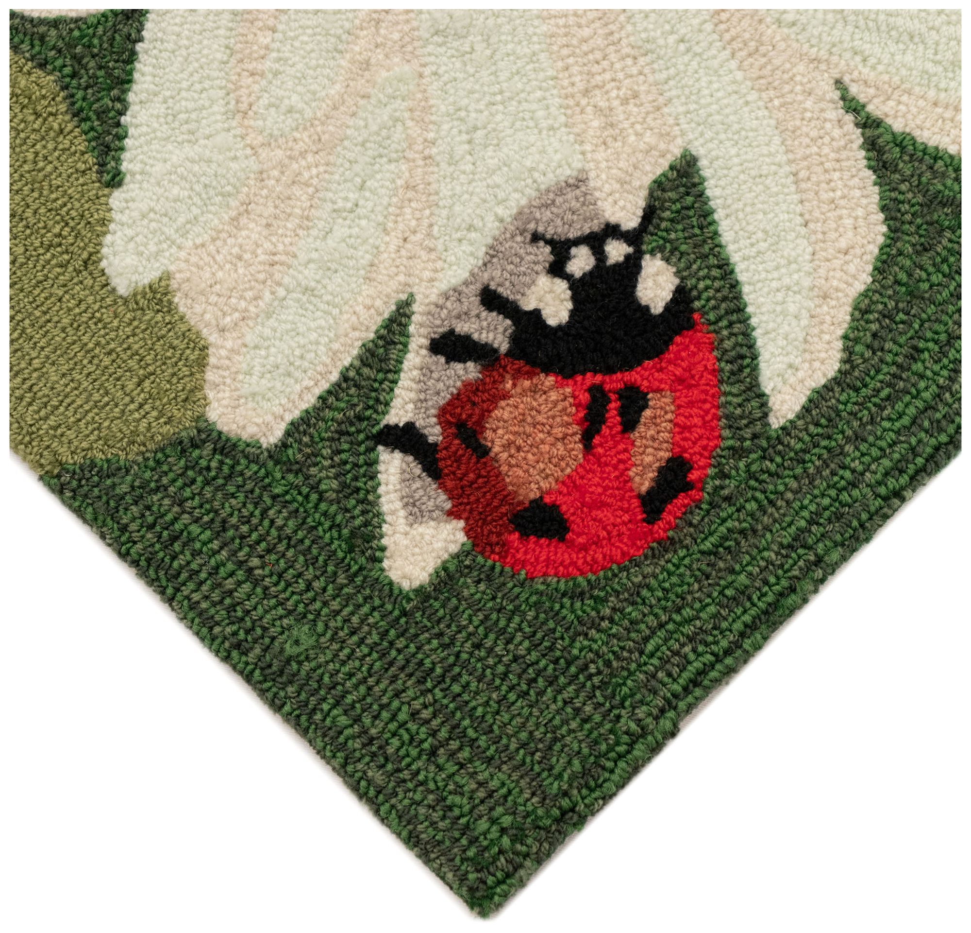 Liora Manne Frontporch Ladybugs Indoor/Outdoor Mat Green 1'8"x2'6"