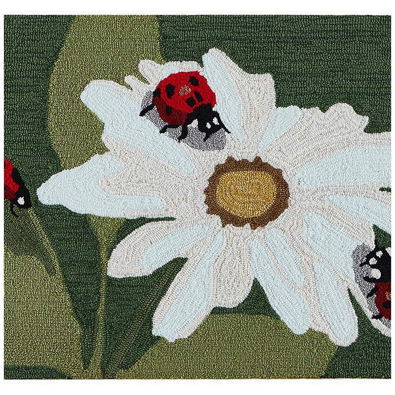 Image 1 Liora Manne Frontporch Ladybugs Indoor/Outdoor Mat Green 2'x3'
