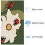 3_Liora Manne Frontporch Ladybugs Indoor/Outdoor Mat Green 2'x5' more views