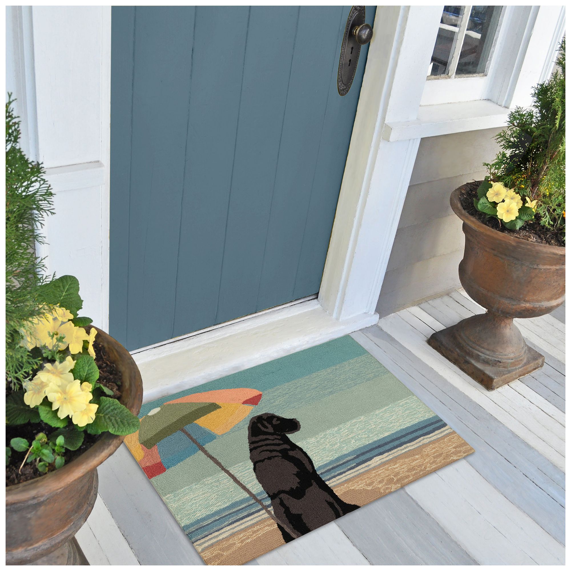 Thumbnail3 of Liora Manne Frontporch Parasol And Pup Indoor/Outdoor Mat Multi 1'8&quo more views
