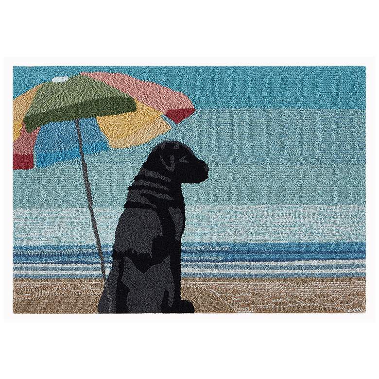 Image 1 Liora Manne Frontporch Parasol And Pup Indoor/Outdoor Mat Multi 2'6"x4'