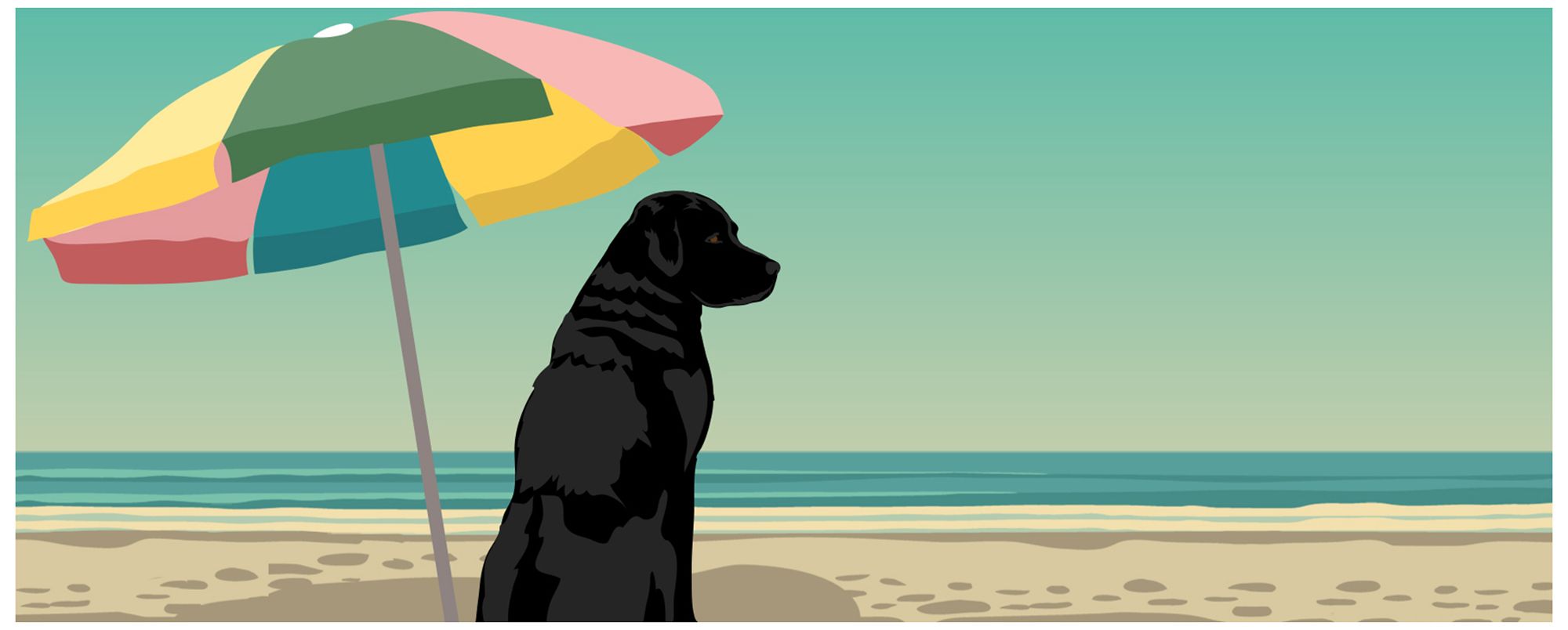 Image 2 Liora Manne Frontporch Parasol And Pup Indoor/Outdoor Mat Multi 2'x5
