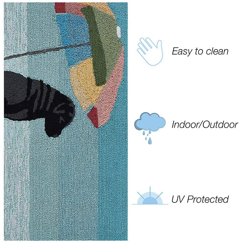 Image 3 Liora Manne Frontporch Parasol And Pup Indoor/Outdoor Mat Multi 2'x5' more views