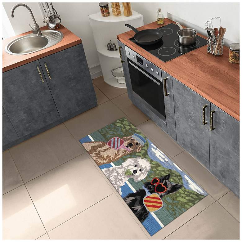 Image 1 Liora Manne Frontporch Pickled Pups Indoor/Outdoor Mat Multi 2'x5'