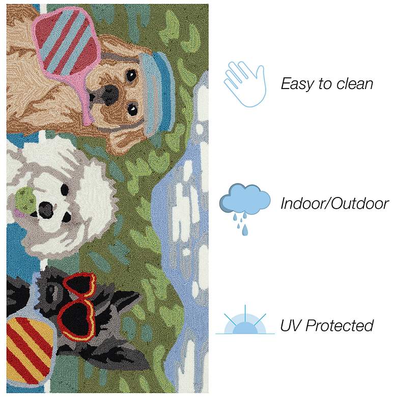 Image 4 Liora Manne Frontporch Pickled Pups Indoor/Outdoor Mat Multi 2'x5' more views