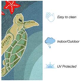 Image4 of Liora Manne Frontporch Sea Turtle Indoor/Outdoor Mat Ocean 2'x3' more views