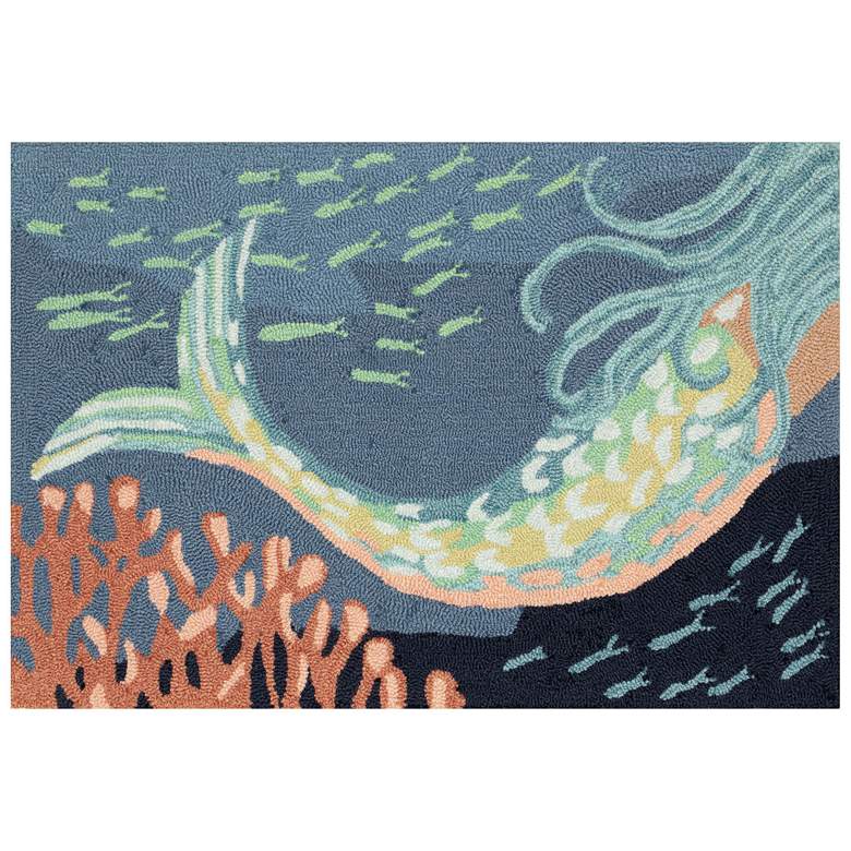 Image 1 Liora Manne Frontporch Siren Sighting Indoor/Outdoor Mat Ocean 2'x3'