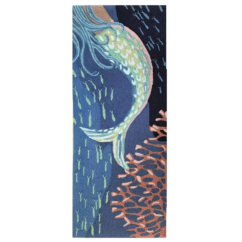 Image 2 Liora Manne Frontporch Siren Sighting Indoor/Outdoor Mat Ocean 2'x5'
