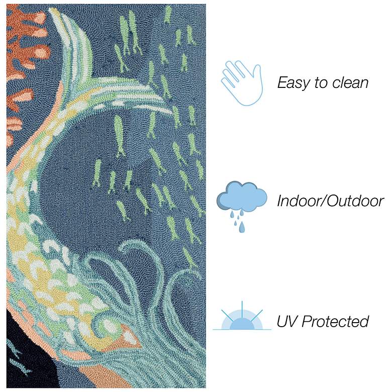 Image 3 Liora Manne Frontporch Siren Sighting Indoor/Outdoor Mat Ocean 2'x5' more views