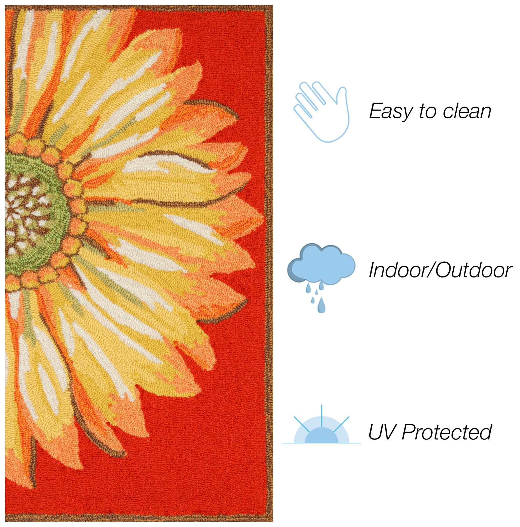 Image 4 Liora Manne Frontporch Sunflower Indoor/Outdoor Mat Red 1'8"x2' more views